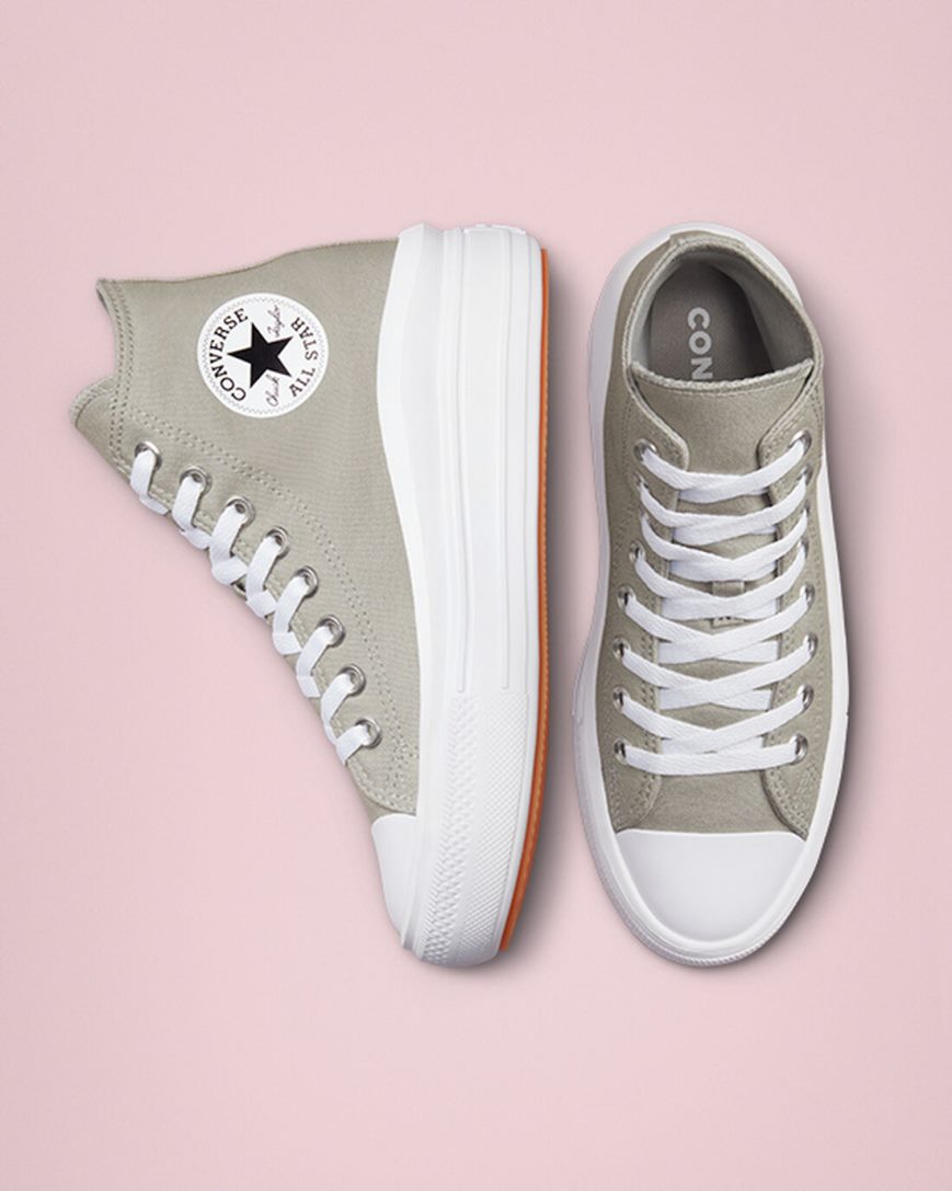 Dámské Boty Na Platformy Converse Chuck Taylor All Star Move Vysoké Olivy Zelené Bílé | CZ SXCR28